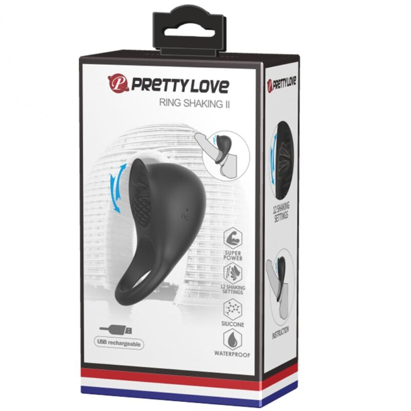 PRETTY LOVE - ANILLO VIBRADOR PARA EL PENE CON LENGUA NEGRA