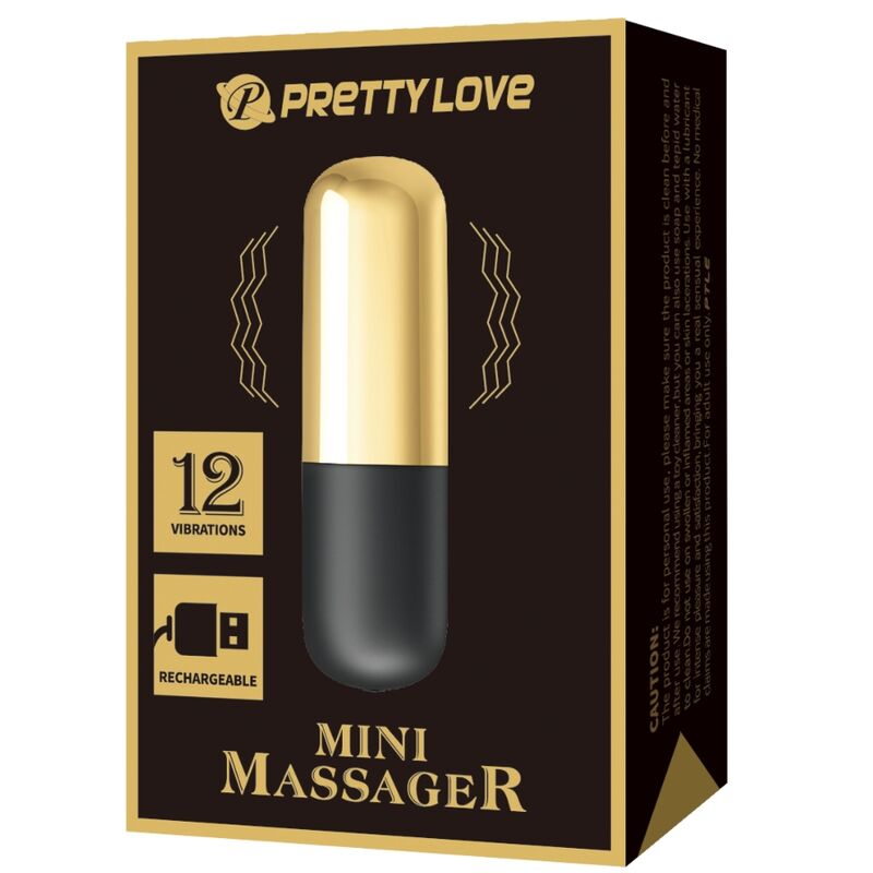 PRETTY LOVE - VIBRADOR BULLET RECARREGÁVEL DOURADO