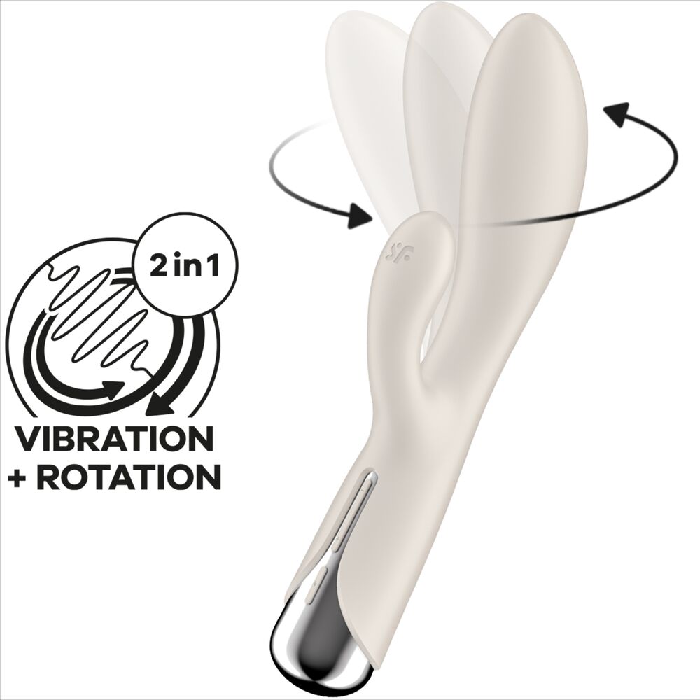 SATISFYER - SPINNING RABBIT 1 CLITORIS AND G-SPOT STIMULATION BEIGE