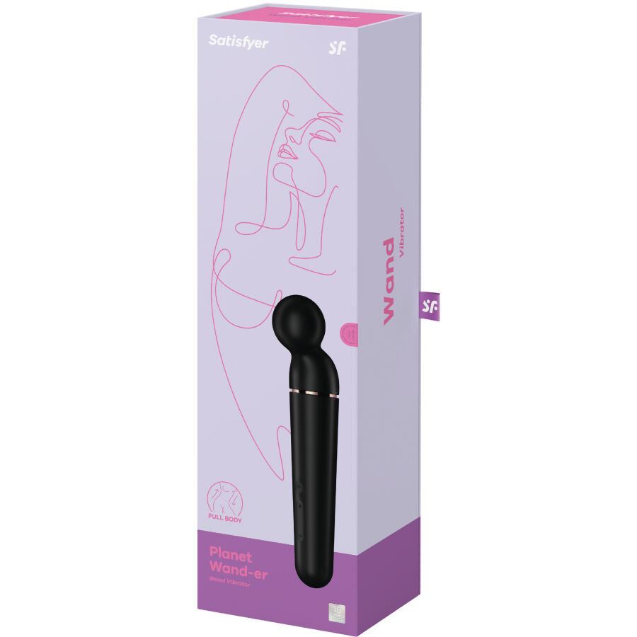 SATISFYER - MASAJEADOR VIBRADOR PLANET WAND-ER NEGRO