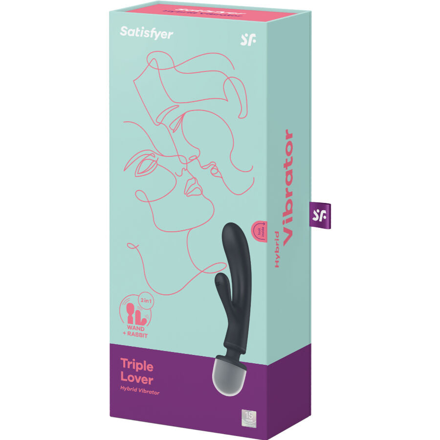 SATISFYER - MASSAGEADOR VIBRADOR COELHO TRIPLO CINZA