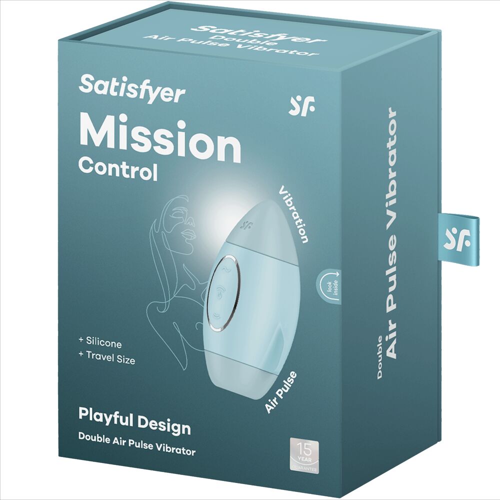 SATISFYER - MISSION CONTROL AZUL PEQUENO VIBRADOR DE DUPLO IMPULSO