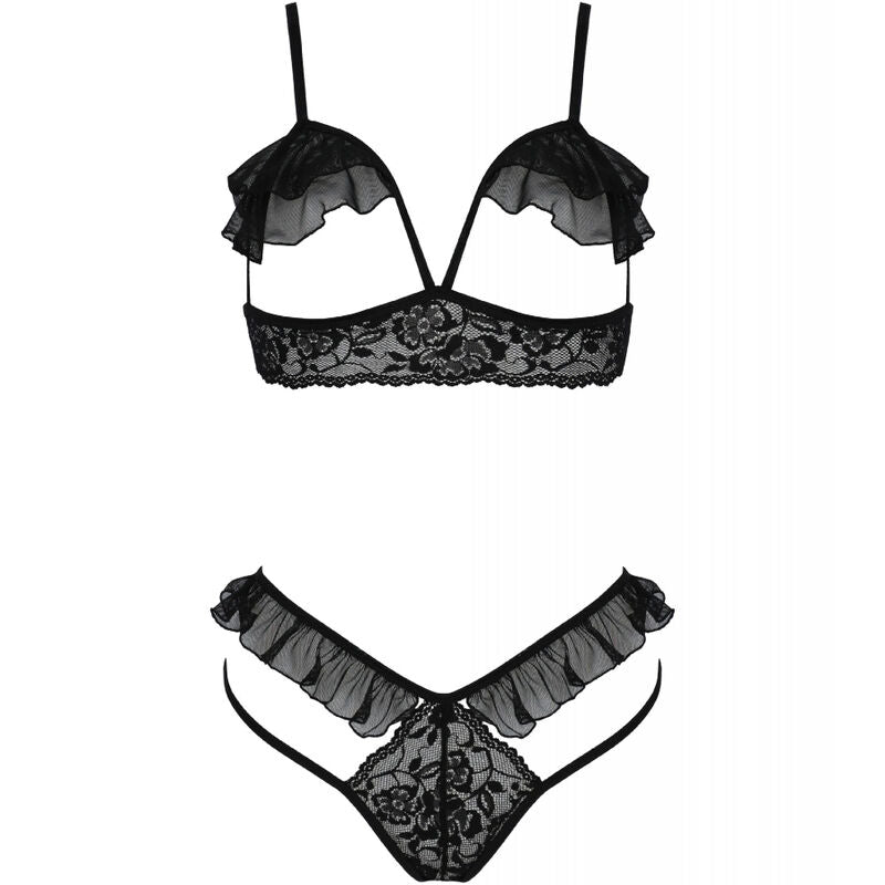 PASSION - DOLLY SET TWO PIECES BLACK L/XL