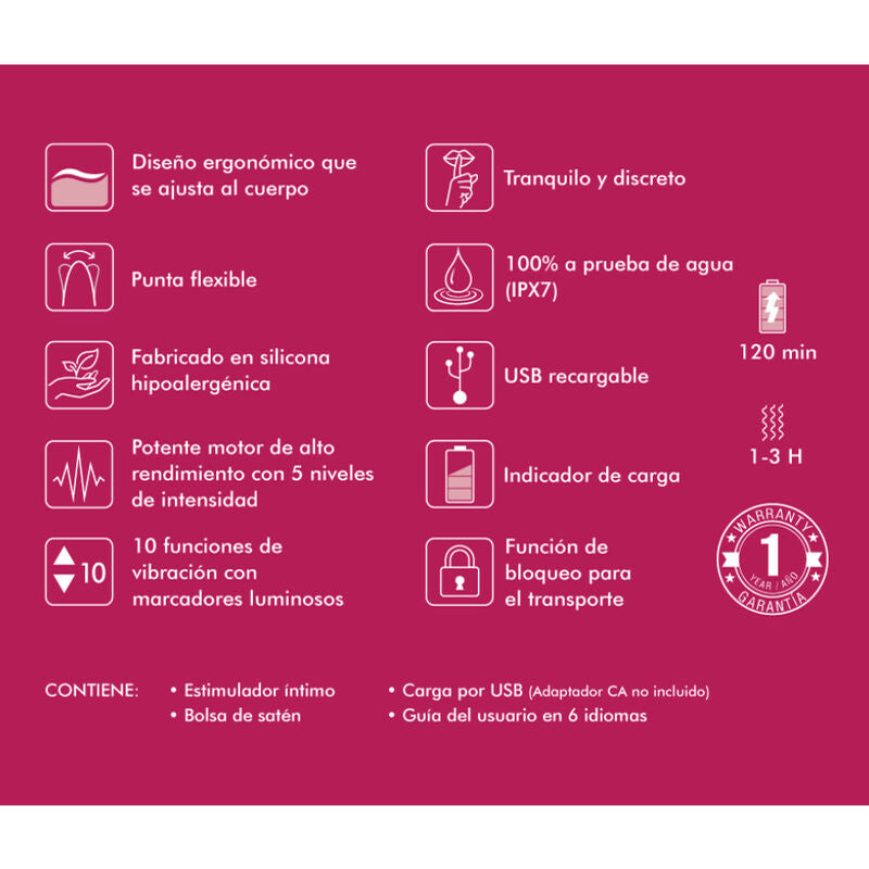 SHUNGA - EXPOSITOR DE 6 MASSAGEADORES ÍNTIMOS FÚCSIA