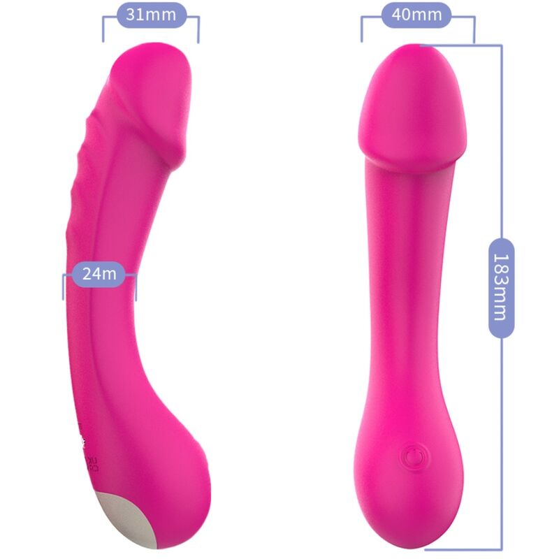 ARMONY - VIBRADOR DILDO PARA PONTO G EM SILICONE FÚCSIA