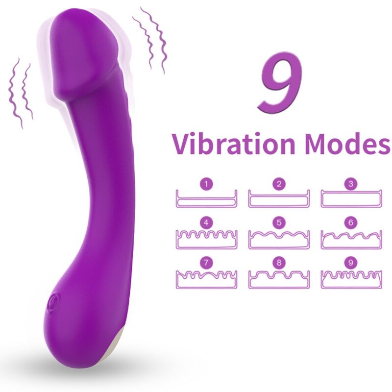 ARMONY - VIBRADOR DILDO PARA PONTO G EM SILICONE ROXO