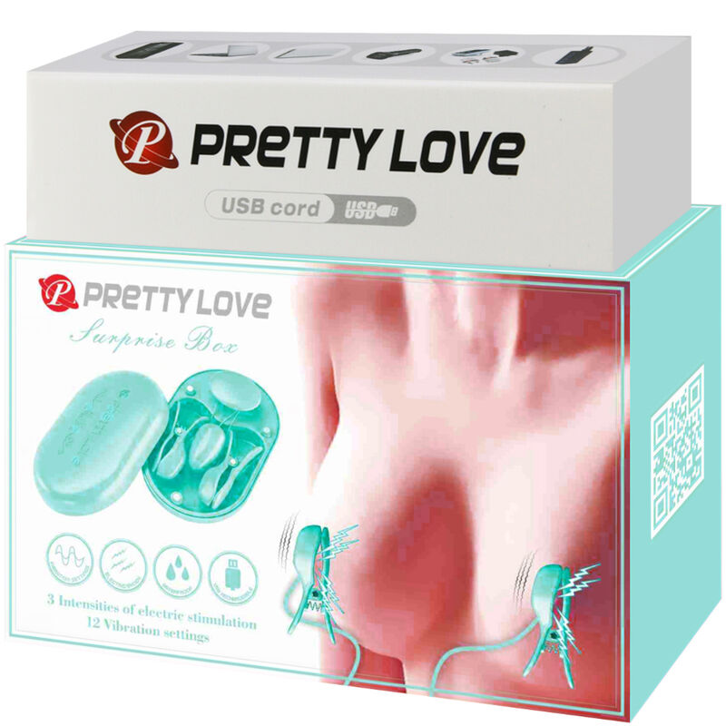 PRETTY LOVE - CAIXA SURPRESA PINÇA DE ELETROESTIMULAÇÃO AZUL