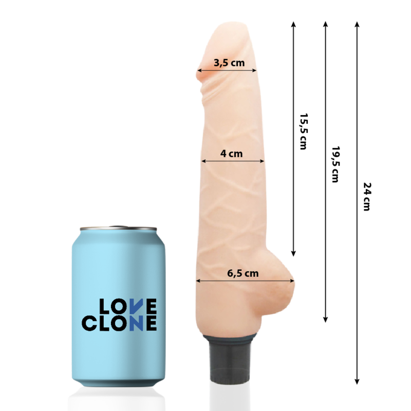LOVECLONE - VIBRADOR AUTOLUBRICANTE HARALD 24 CM -O- 4 CM