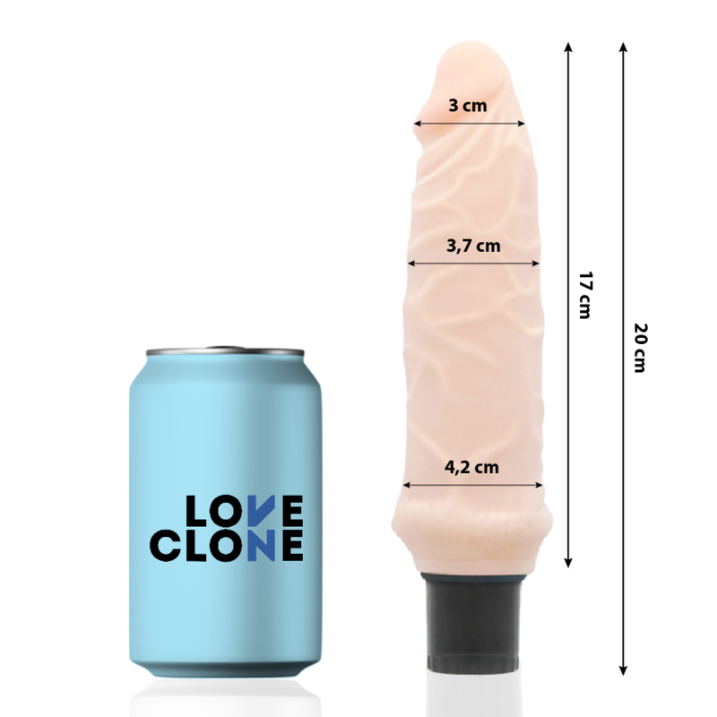 LOVECLONE - VIBRADOR AUTOLUBRICANTE IVAR 20 CM -O- 3.7 CM