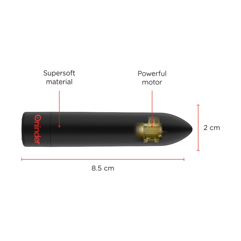 ONINDER - VIBRADOR BULLET BERLIN PRETO 9 MODOS 8,5 X 2 CM - APP GRÁTIS