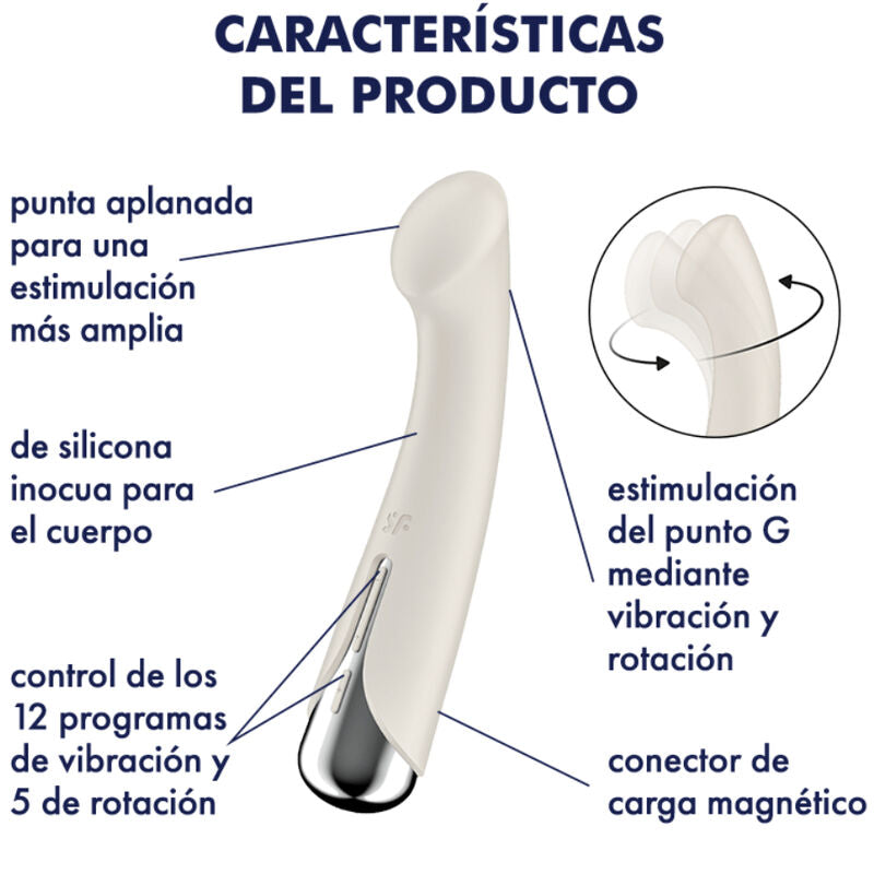 SATISFYER - VIBRADOR ROTATORIO SPINNING G-SPORT 1 BEIGE