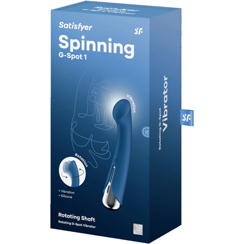 SATISFYER - VIBRADOR ROTATORIO SPINNING G-SPORT 1 AZUL