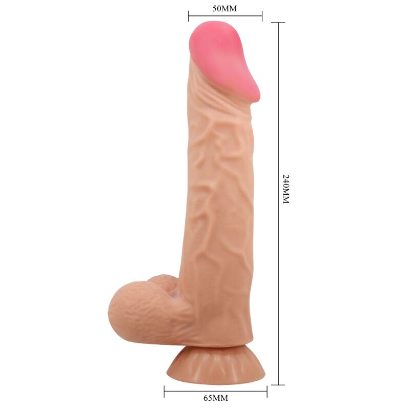 PRETTY LOVE - SERIE PIEL DESLIZANTE DILDO REALISTA CON VENTOSA DESLIZANTE CONTROL REMOTO CARNE 24 CM