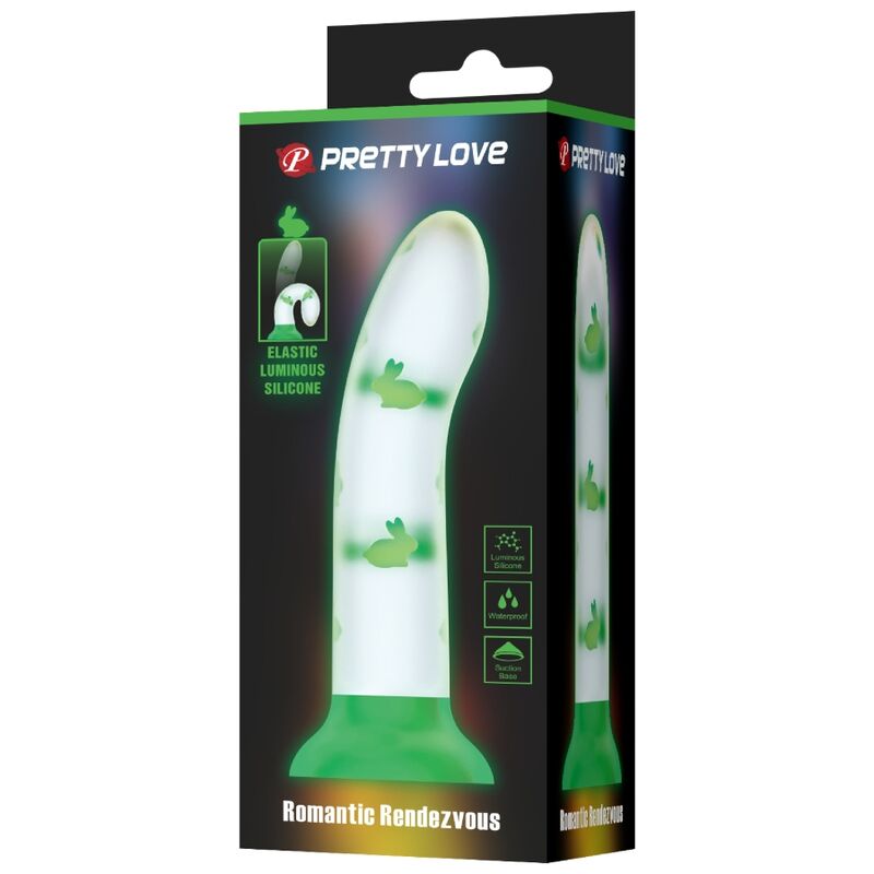 PRETTY LOVE - DILDO MÁGICO NOTURNO SEM VIBRAÇÃO VERDE LUMINOSO