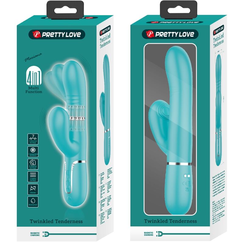 PRETTY LOVE - VIBRADOR MULTIFUNCIÓN PUNTO G VERDE AGUA