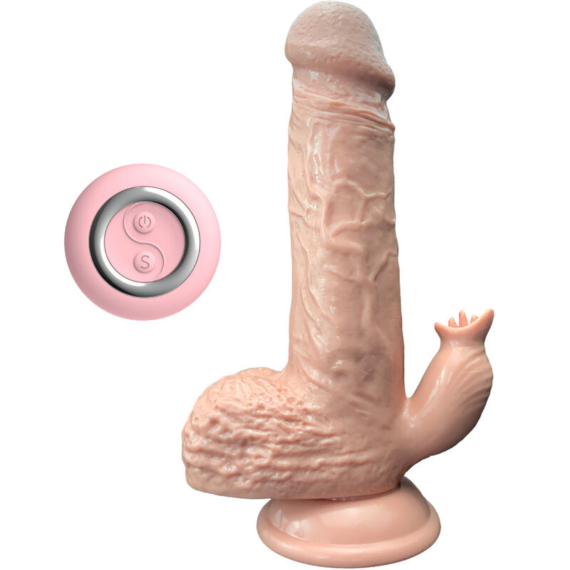ARMONY - VIBRADOR REALISTA E DILDO DE EMPURRAÇÃO COM ESTIMULADOR DE LÍNGUA 19 CM