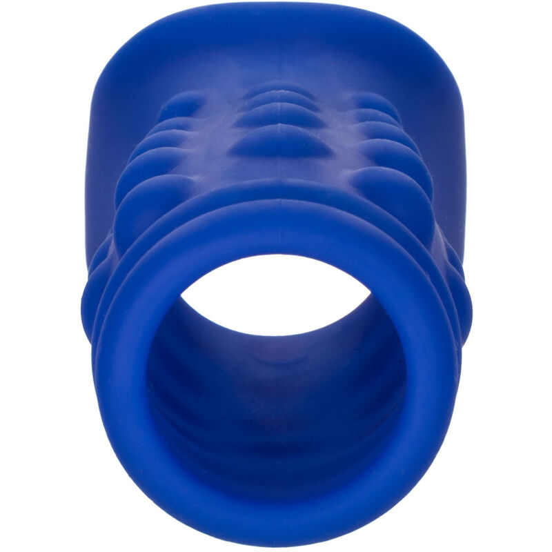 CALEXOTICS - FUNDA PARA PENE CON CUENTAS ADMIRAL DE SILICONA LÍQUIDA AZUL