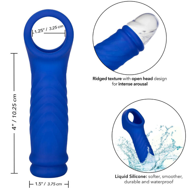 CALEXOTICS - ADMIRAL WAVE CAPA DE PÊNIS SILICONE LÍQUIDO AZUL