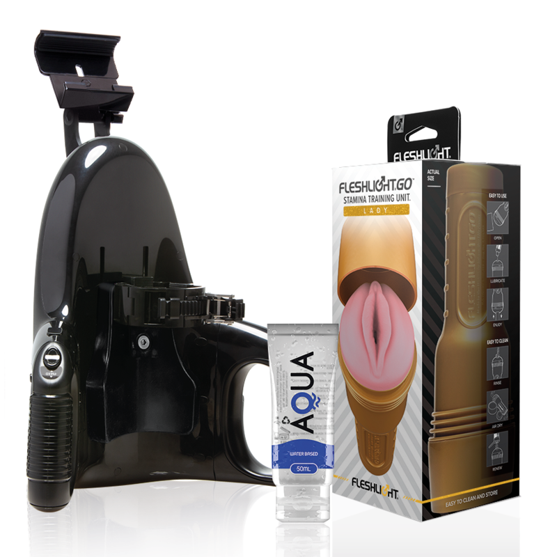 FLESHLIGHT - STAMINA GO TRAINING UNIT LADY + LANZAMIENTO UNIVERSAL + LUBRICANTE AQUA QUALITY 50 ML