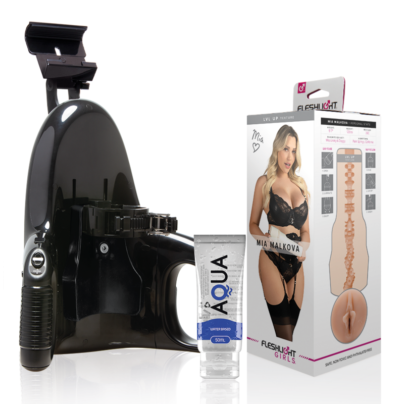 FLESHLIGHT - MIA MALKOVA VAGINA LVL UP + LANÇAMENTO UNIVERSAL + LUBRIFICANTE DE QUALIDADE AQUA 50 ML