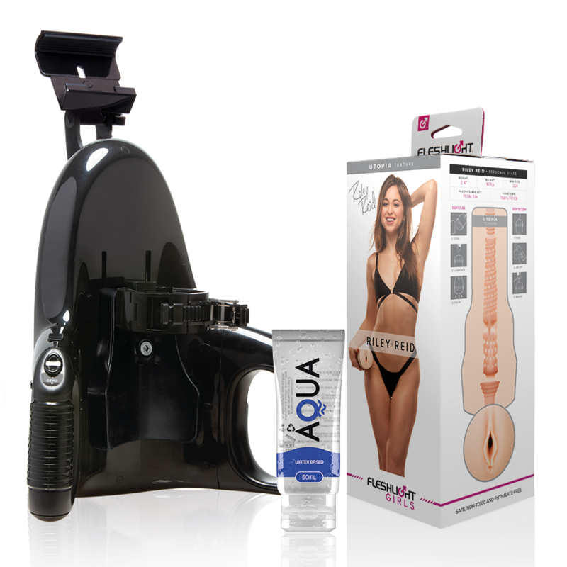 FLESHLIGHT - VAGINA RILEY REID UTOPIA + LANZAMIENTO UNIVERSAL + LUBRICANTE AQUA QUALITY 50 ML