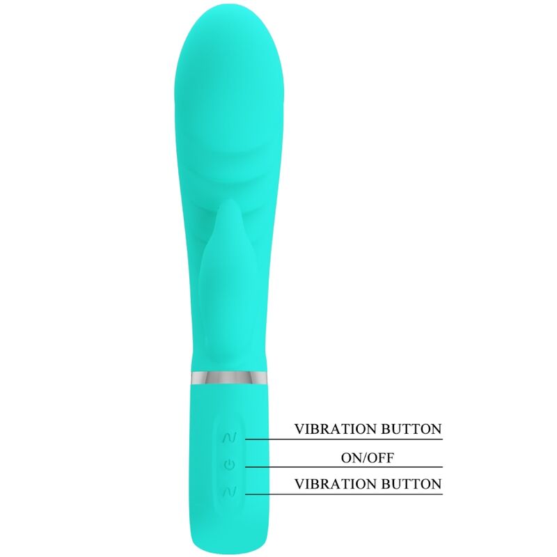 PRETTY LOVE - VIBRADOR MULTIFUNCIÓN DEL PUNTO G PRESCOTT VERDE AGUA