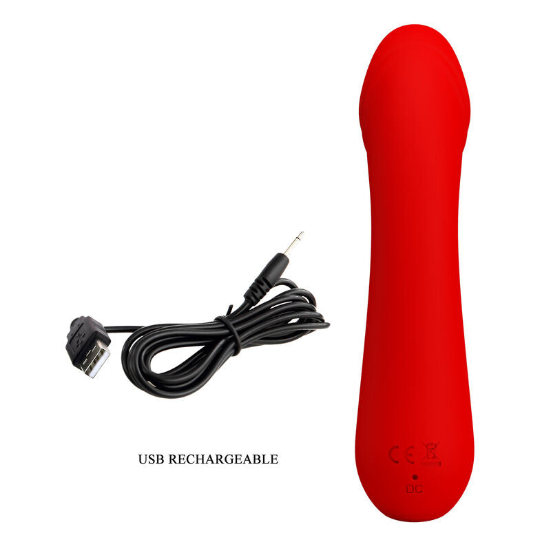 PRETTY LOVE - VIBRADOR RECARGABLE CETUS ROJO
