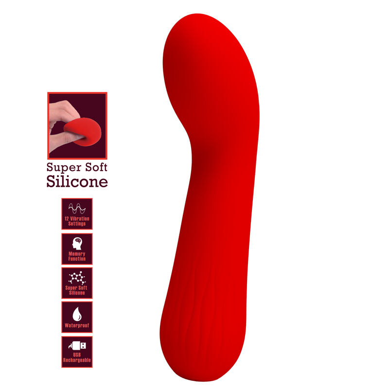 PRETTY LOVE - VIBRADOR RECARGABLE FAUN ROJO