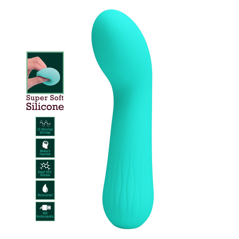 PRETTY LOVE - VIBRADOR RECARGABLE FAUN VERDE AGUA