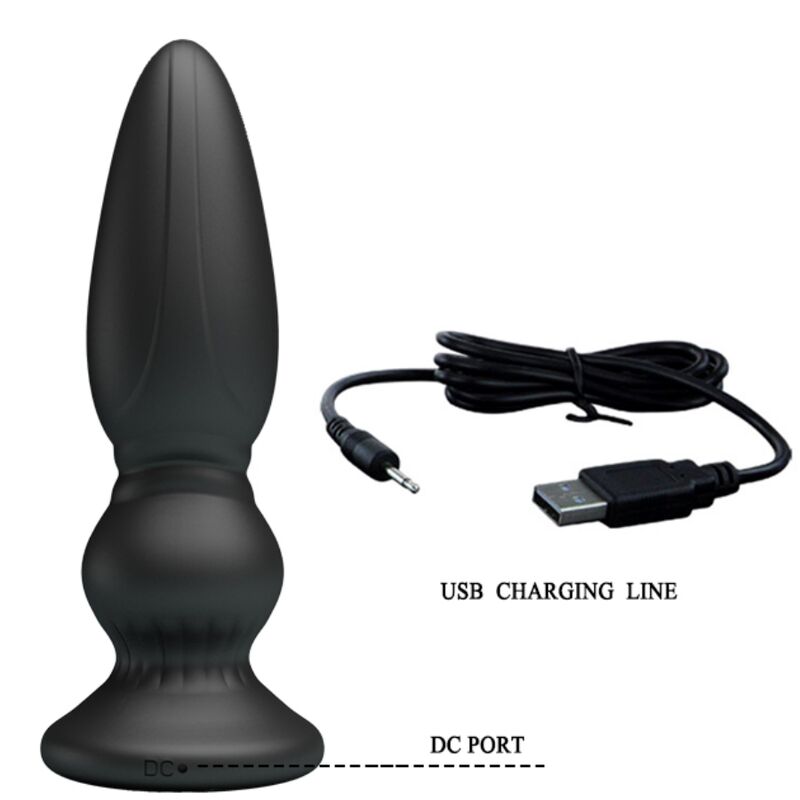 MR PLAY - POTENTE VIBRADOR CONTROL REMOTO PLUG ANAL NEGRO