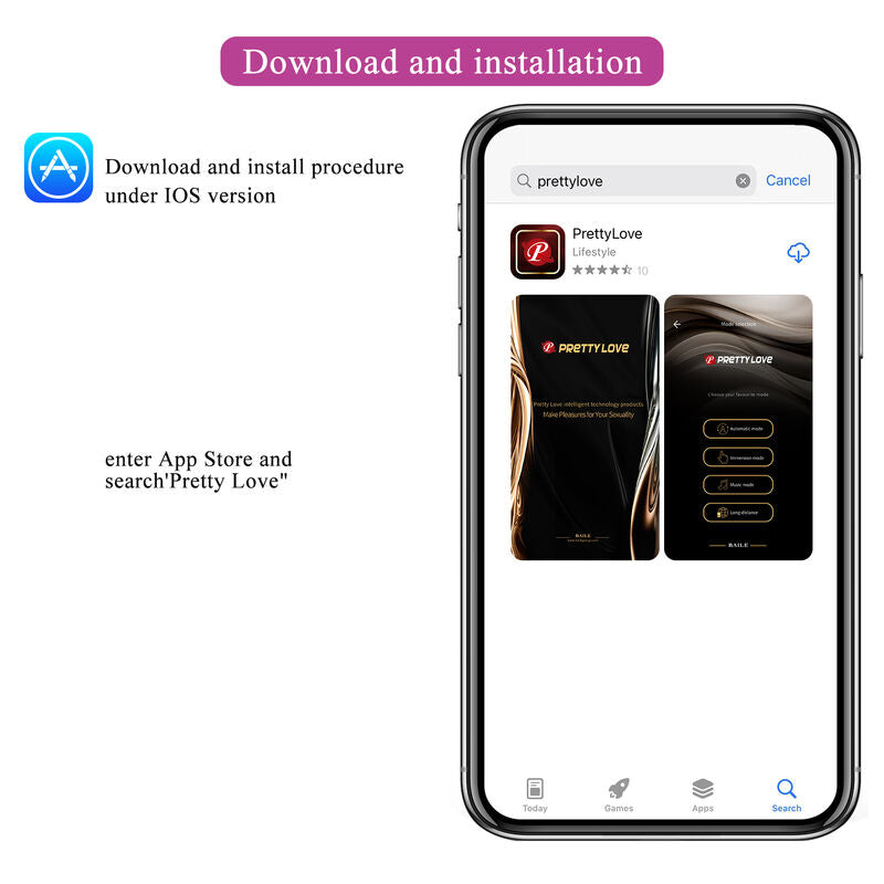 PRETTY LOVE - VIBRADOR ELECTROSHOCK HECTOR POR APP CONTROL MORADO