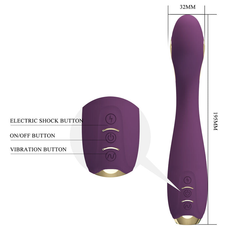 PRETTY LOVE - VIBRADOR ELECTROSHOCK HECTOR POR APP CONTROL MORADO