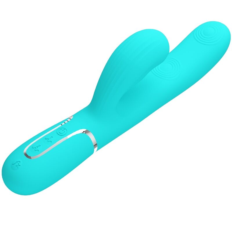 PRETTY LOVE - VIBRADOR MULTIFUNCIÓN 3 EN 1 PERLITA PUNTO G AGUA VERDE