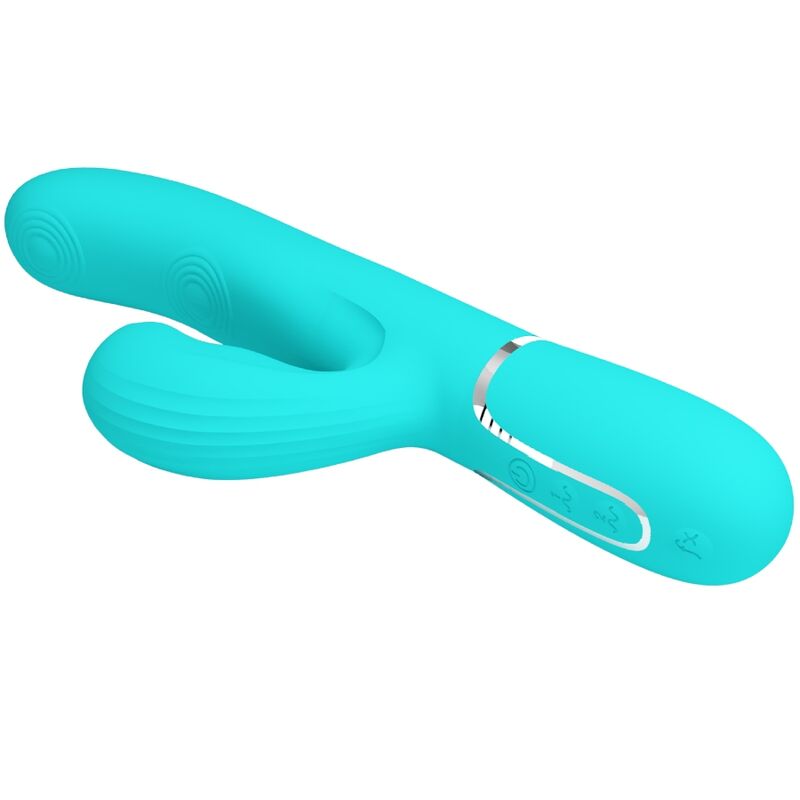 PRETTY LOVE - VIBRADOR MULTIFUNCIÓN 3 EN 1 PERLITA PUNTO G AGUA VERDE