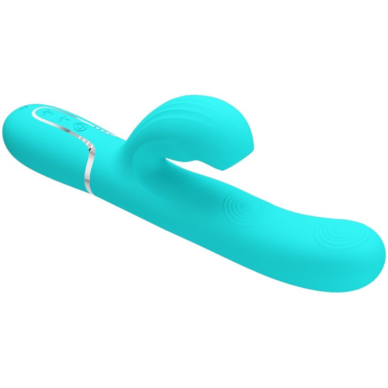 PRETTY LOVE - VIBRADOR MULTIFUNCIÓN 3 EN 1 PERLITA PUNTO G AGUA VERDE