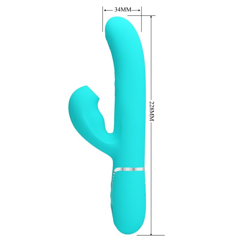 PRETTY LOVE - VIBRADOR MULTIFUNCIÓN 3 EN 1 PERLITA PUNTO G AGUA VERDE
