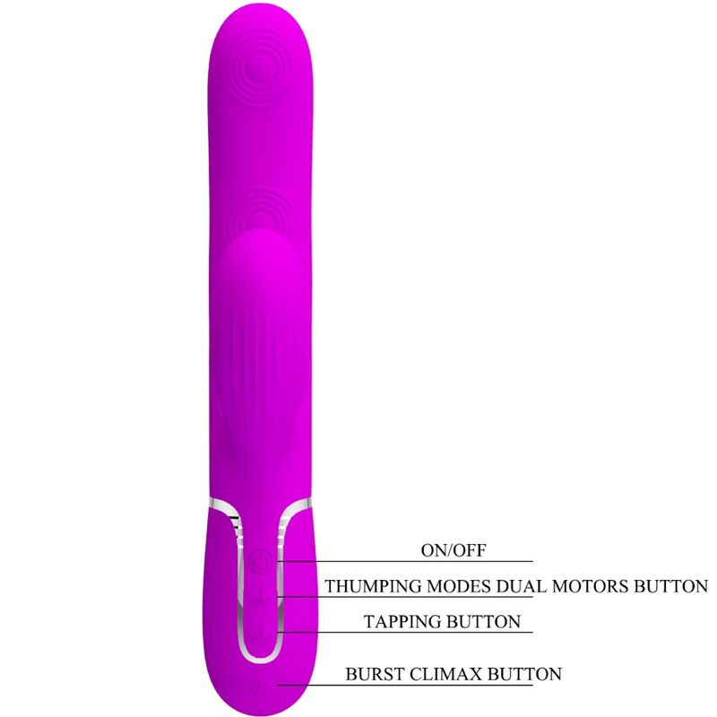 PRETTY LOVE - VIBRADOR PUNTO G MULTIFUNCIÓN 3 EN 1 PERLITA VIOLETA