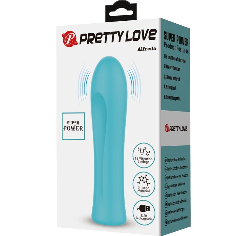 PRETTY LOVE - VIBRADOR SUPER POTENTE ALFREDA VERDE-ÁGUA