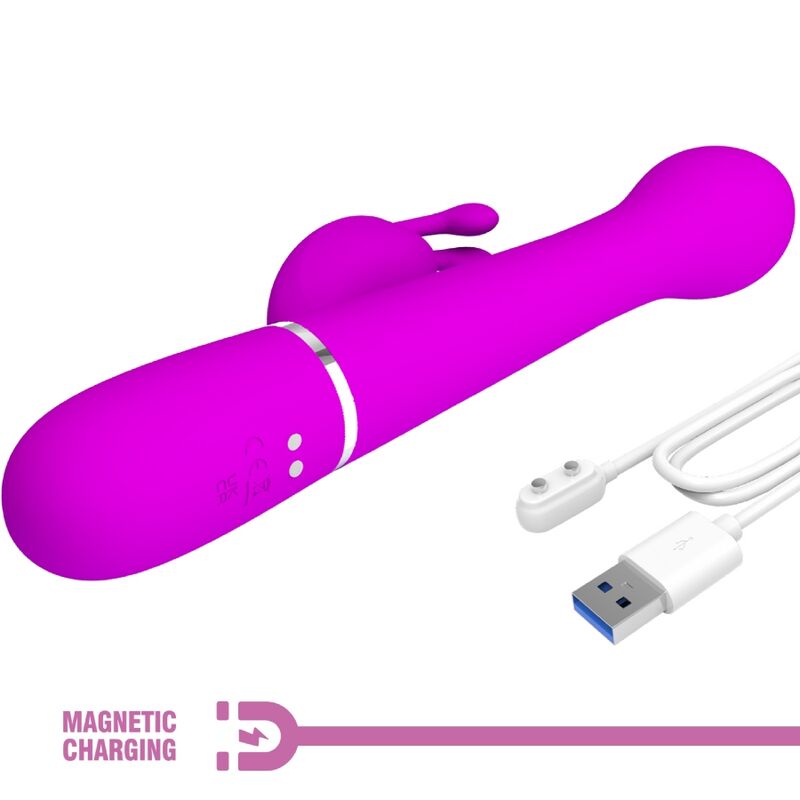 PRETTY LOVE - VIBRADOR DEJON RABBIT 3 EM 1 MULTIFUNCIONAL VIOLETA