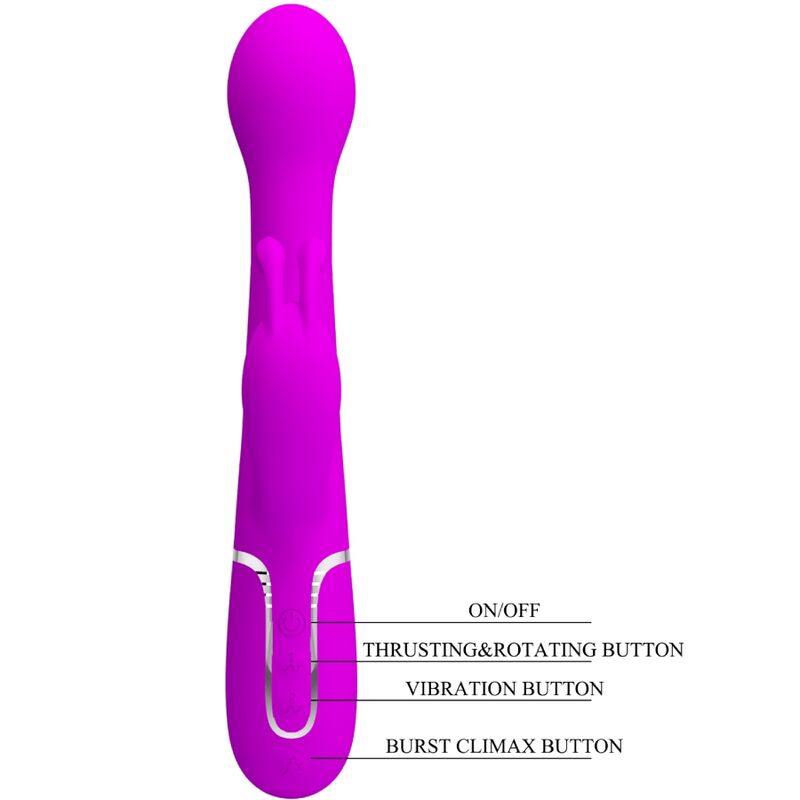 PRETTY LOVE - VIBRADOR DEJON RABBIT 3 EM 1 MULTIFUNCIONAL VIOLETA