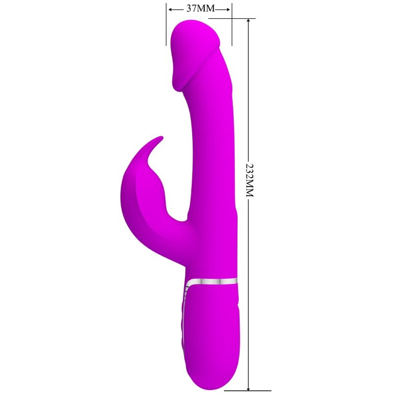 PRETTY LOVE - KAMPAS RABBIT VIBRADOR MULTIFUNCIÓN 3 EN 1 CON LENGUA FUCSIA