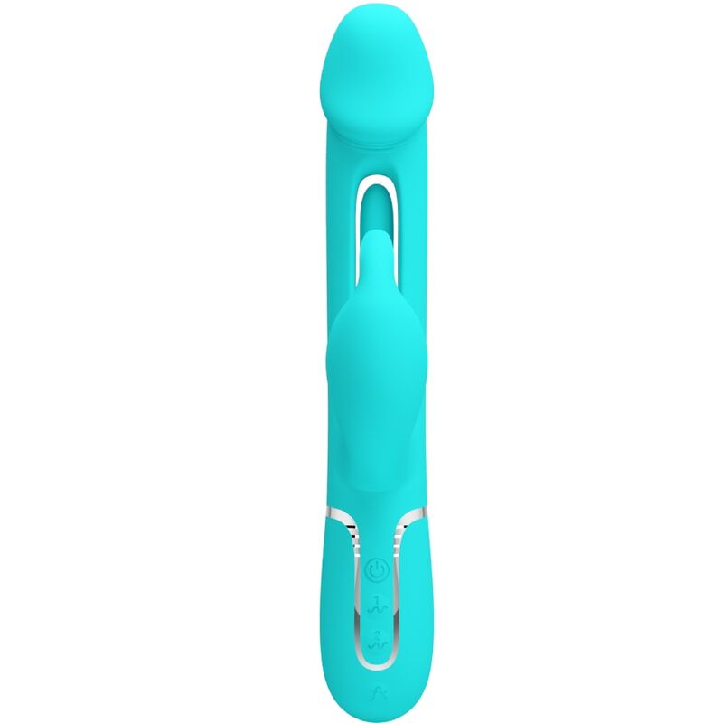 PRETTY LOVE - KAMPAS RABBIT VIBRADOR MULTIFUNCIONAL 3 EM 1 COM LÍNGUA VERDE-ÁGUA