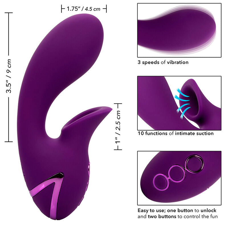 CALEXOTICS - HUNTINGTON BEACH HEARTBREAKER STIMULATOR & SUCTIONER PURPLE BY CALIFORNIA DREAMING