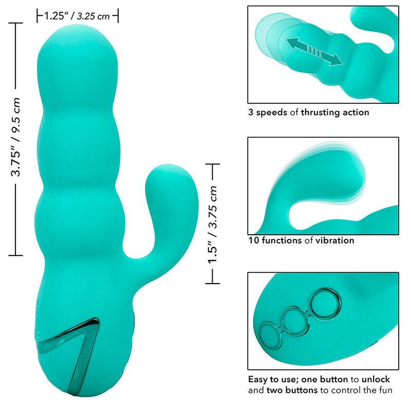 CALEXOTICS - DEL MAR DIVA VIBRADOR RABBIR AQUA GREEN BY CALIFORNIA DREAMING