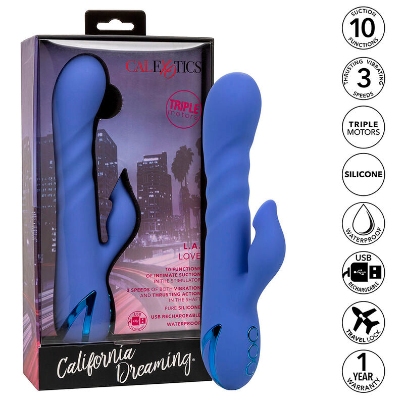 CALEXOTICS - L.A LOVE VIBRATOR & SUCTION BLUE BY CALIFORNIA DREAMING