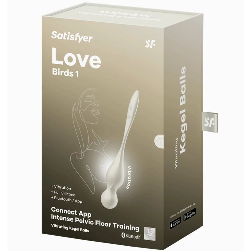 SATISFYER - BOLAS DE KEGEL VIBRATÓRIAS EM FORMATO DE PÁSSAROS DO AMOR BRANCAS