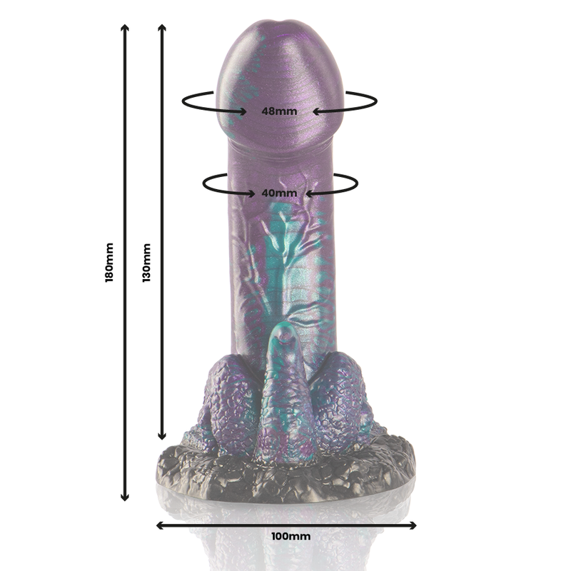 EPIC - DILDO DE BASILISCO DUPLO PRAZER ESCAMOSO TAMANHO PEQUENO