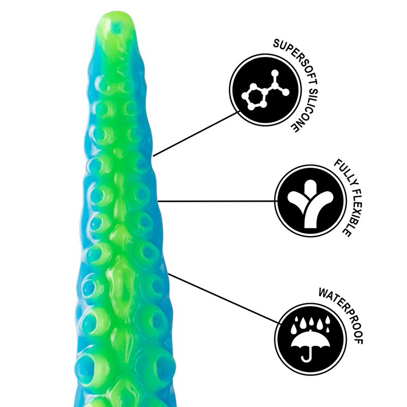 EPIC - SCYLLA DILDO FLUORESCENTE COM TENTÁCULOS FINOS TAMANHO GRANDE