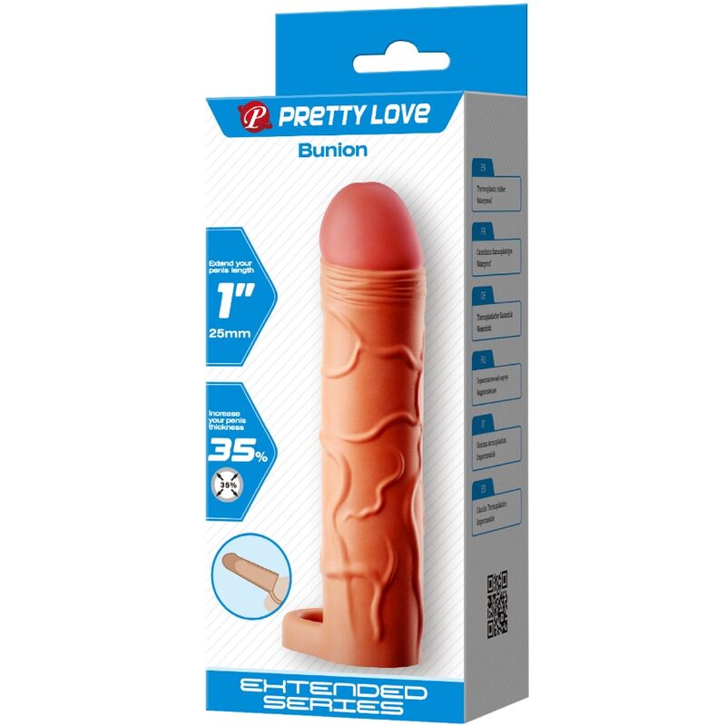 PRETTY LOVE - FUNDA PARA EXTENSOR DE PENE PARA JUANETE, COLOR CARNE