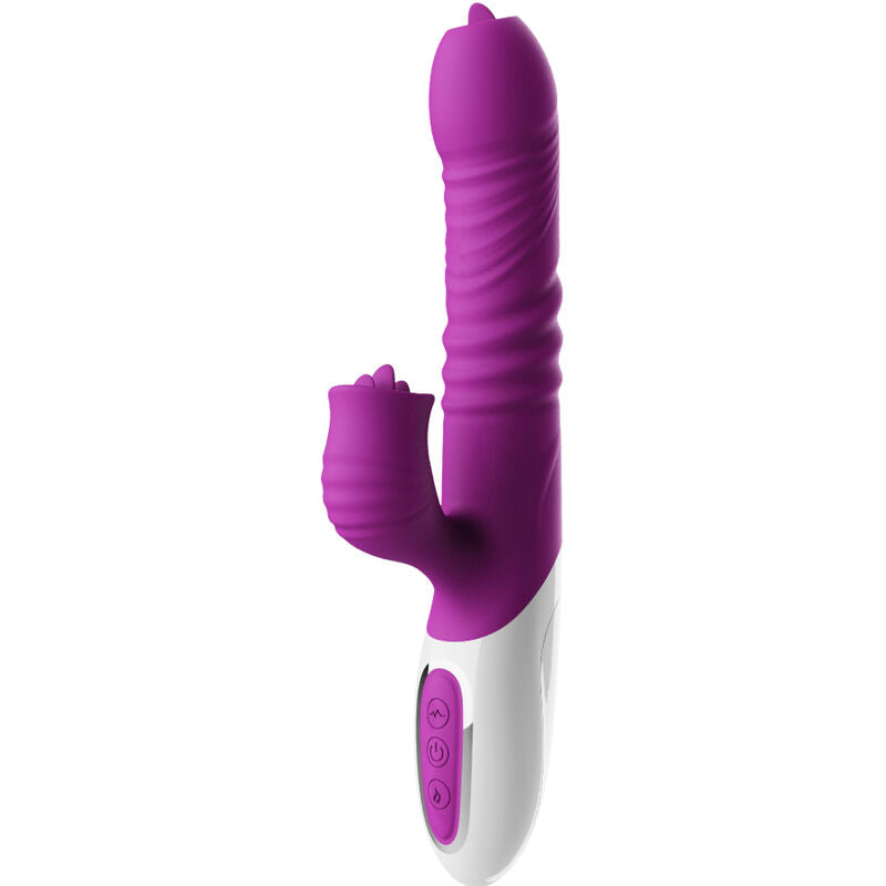 ARMONY - VIBRADOR DE LÍNGUA DUPLA COM EFEITO DE CALOR VIOLETA IMPULSIONANTE